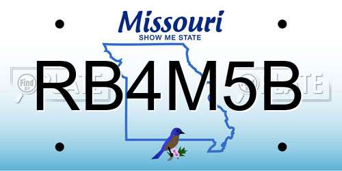 RB4M5B Missouri License Plate