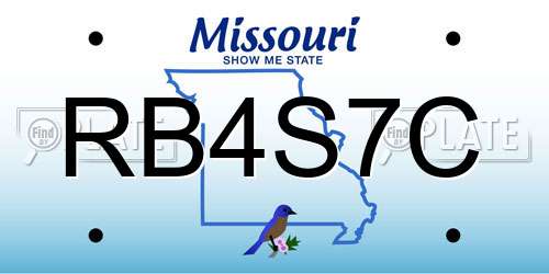 RB4S7C Missouri License Plate