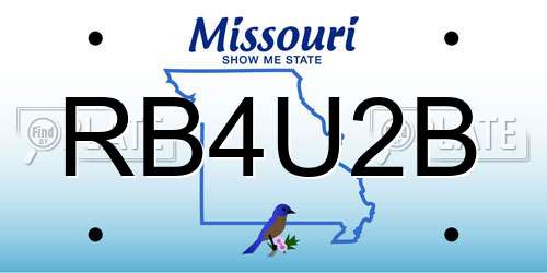 RB4U2B Missouri License Plate