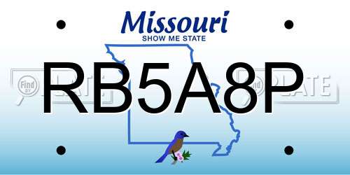 RB5A8P Missouri License Plate
