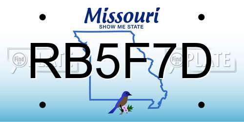 RB5F7D Missouri License Plate