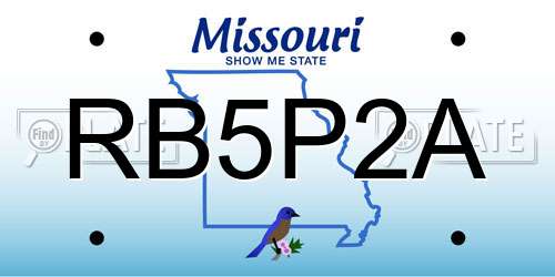 RB5P2A Missouri License Plate