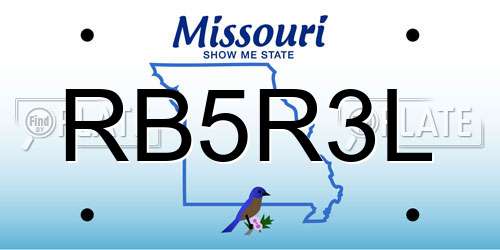RB5R3L Missouri License Plate