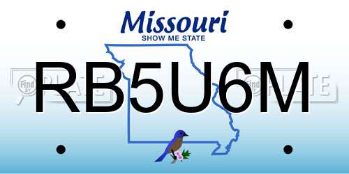 RB5U6M Missouri License Plate