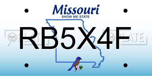 RB5X4F Missouri License Plate