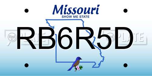 RB6R5D Missouri License Plate