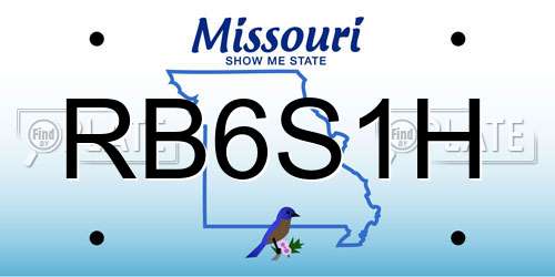 RB6S1H Missouri License Plate