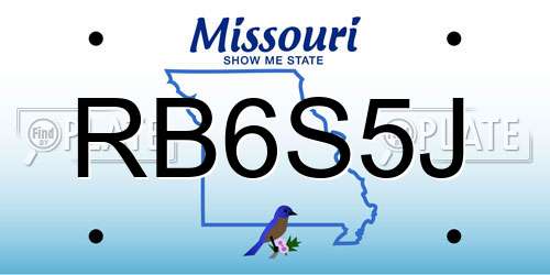 RB6S5J Missouri License Plate