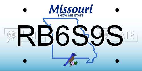 RB6S9S Missouri License Plate
