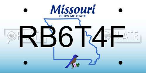 RB6T4F Missouri License Plate