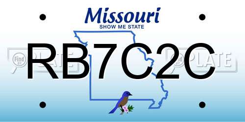 RB7C2C Missouri License Plate