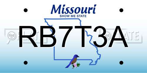 RB7T3A Missouri License Plate