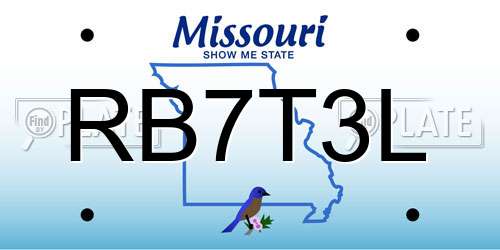 RB7T3L Missouri License Plate