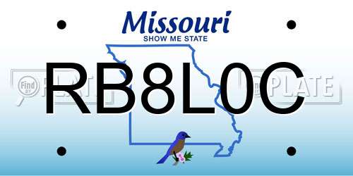 RB8L0C Missouri License Plate
