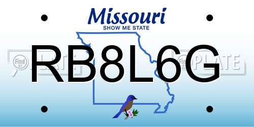 RB8L6G Missouri License Plate