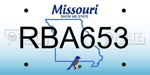 RBA653 Missouri License Plate