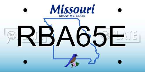 RBA65E Missouri License Plate