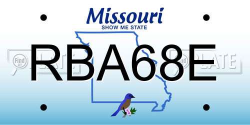 RBA68E Missouri License Plate