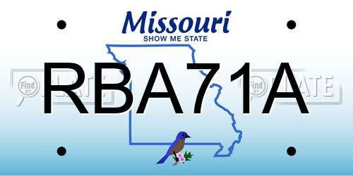 RBA71A Missouri License Plate
