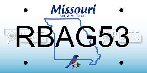 RBAG53 Missouri License Plate