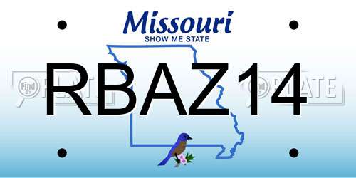 RBAZ14 Missouri License Plate