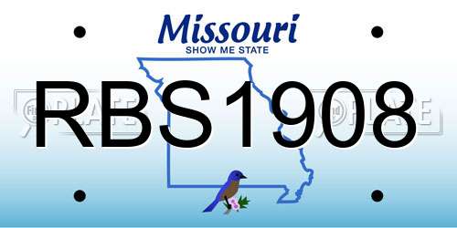RBS1908 Missouri License Plate