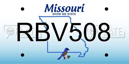 RBV508 Missouri License Plate