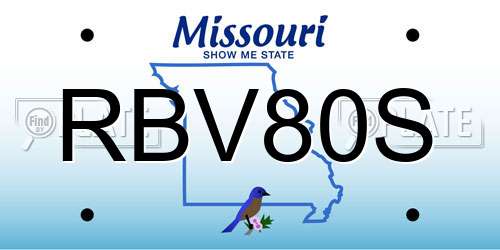 RBV80S Missouri License Plate