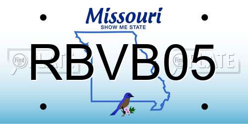 RBVB05 Missouri License Plate