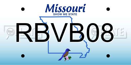 RBVB08 Missouri License Plate