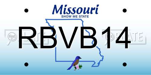 RBVB14 Missouri License Plate