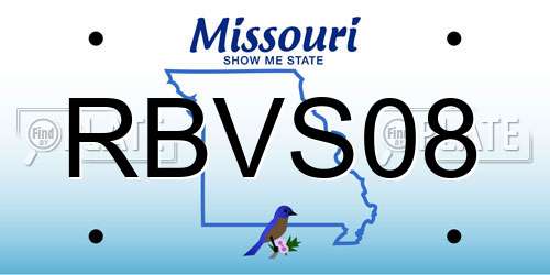 RBVS08 Missouri License Plate