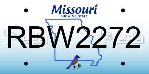 RBW2272 Missouri License Plate