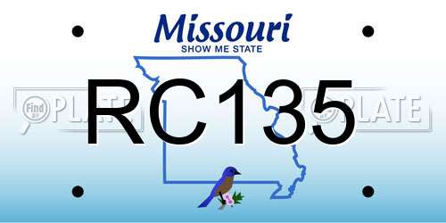 RC135 Missouri License Plate