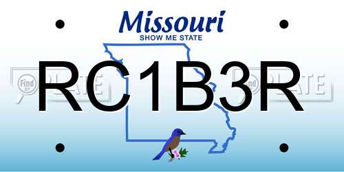 RC1B3R Missouri License Plate