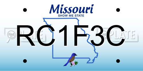 RC1F3C Missouri License Plate