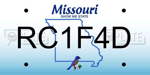 RC1F4D Missouri License Plate