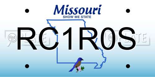 RC1R0S Missouri License Plate