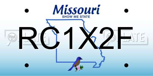 RC1X2F Missouri License Plate