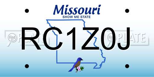 RC1Z0J Missouri License Plate