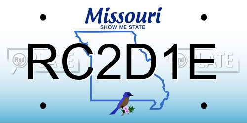RC2D1E Missouri License Plate