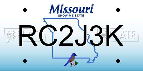 RC2J3K Missouri License Plate