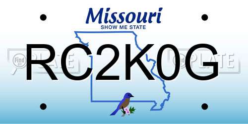 RC2K0G Missouri License Plate