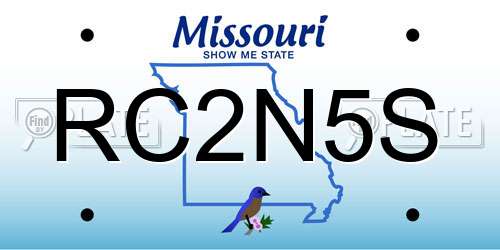 RC2N5S Missouri License Plate