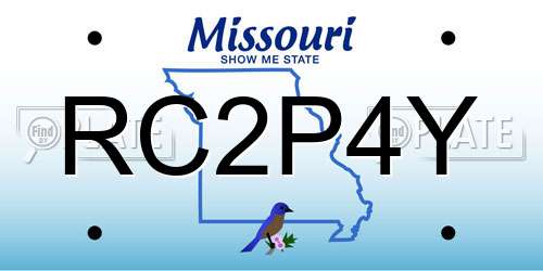 RC2P4Y Missouri License Plate