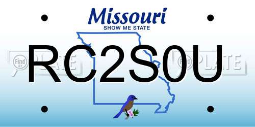 RC2S0U Missouri License Plate