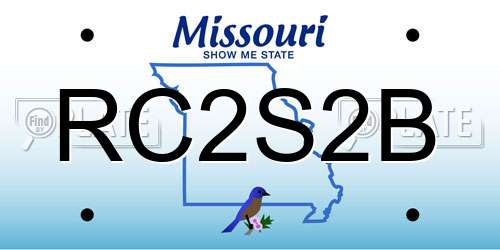 RC2S2B Missouri License Plate