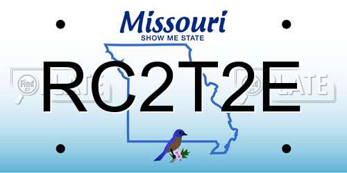 RC2T2E Missouri License Plate