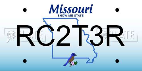 RC2T3R Missouri License Plate