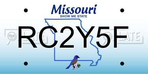 RC2Y5F Missouri License Plate